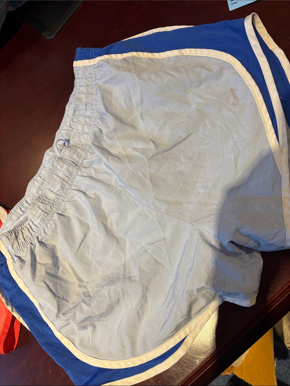 Nike Men’s Light Blue Athletic Shorts with Royal Blue Panels